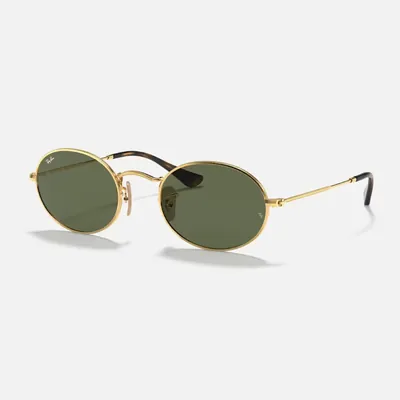 Oval Metal Dorado Verde RB3547