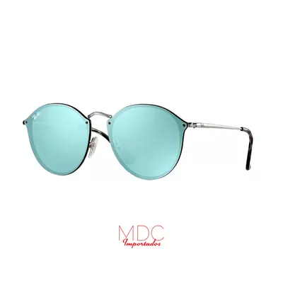 Round Blaze Plateado Verde Espejado RB3574