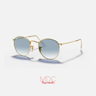 Round Metal Dorado Azul Degrade RB3447
